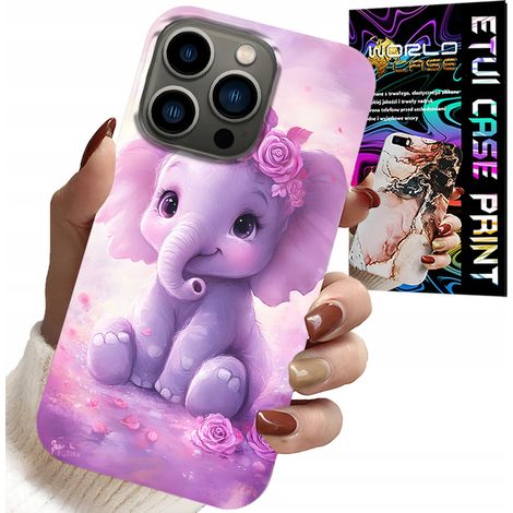 Funda para iPhone 16 PRO MAX - Dulce elefante sobre fondo rosa + lámina (1/5)