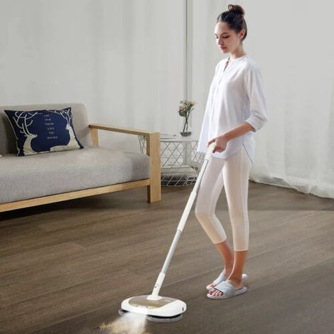 Balai électrique doré, équipé d'un seau de nettoyage, balai électrique sans fil, balai électrique intelligent, pour alléger les tâches ménagères. (1/5)