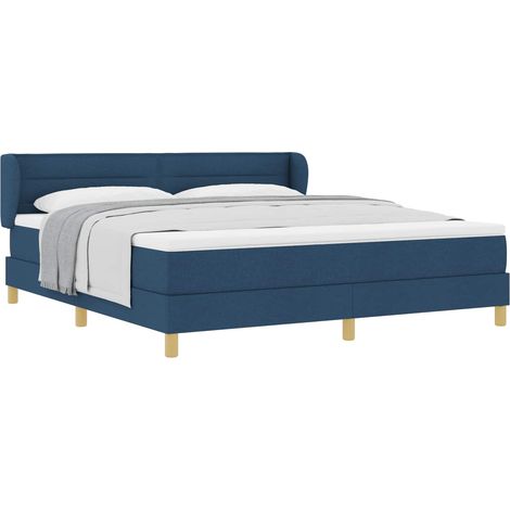 Maison Exclusive - Lit à ressorts avec matelas Bleu 180 x 200 cm tissu (1/5)