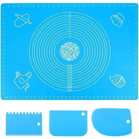 70x50cm Silicone Baking Mat, Non-Stick Reusable Baking Mat with Measurements, Non-Slip Baking Mat for Fondant, Tarts, Pizza Dough, Rolling Mat, Countertop Mat (1/4)