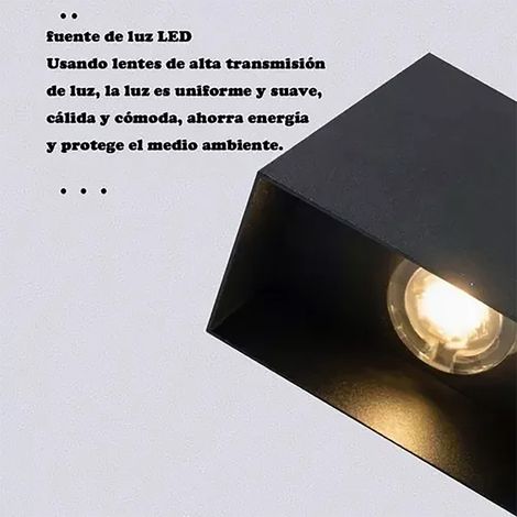 Applique murale LED moderne en aluminium, lampe d'intérieur LED pour chambre ou couloir, noir, 10 W, lumière chaude 3000 K (1/5)