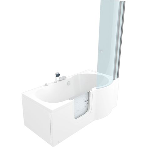 Seniorendusche und Wanne mit Whirlpool S12D-EH-AIR-L Dusche 170x85cm (1/5)