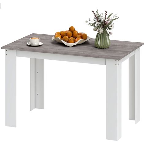 Moderner grauer Esstisch 120x69x75cm für 4-6 Personen, Tischplatte aus Spanplatte