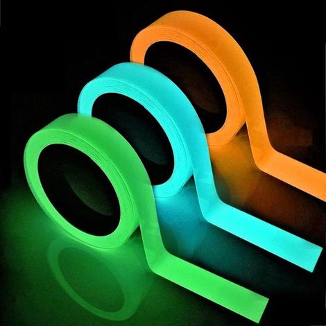 Lot de 3 rubans lumineux – 5 m x 15 mm – Vert, bleu, rose – Sécurité d'urgence – Escaliers et sorties (1/5)
