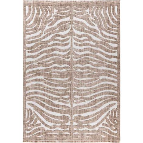 Tapis Tissé Ethnique à Poils Courts "Sarai II" Beige 80 x 150 cm (1/5)
