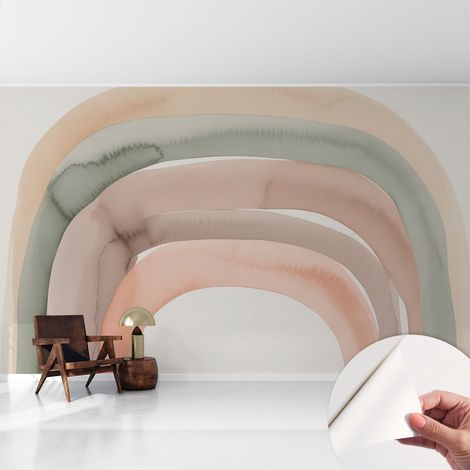Fototapete Selbstklebend - Wanddekoration - Wandfolie - 3D Tapete Wand - Wohnungsdeko Regenbogenbögen 416x254 cm (1/5)