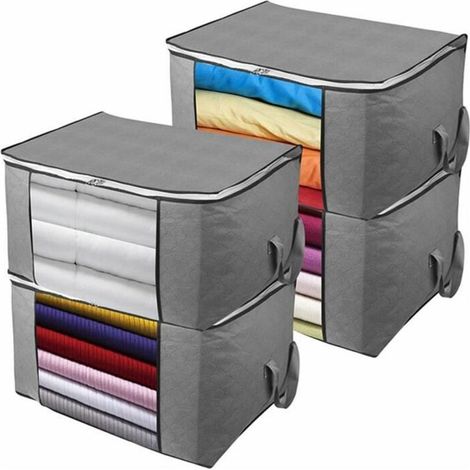 royaluxe - Housse de Rangement Pliante 60X43X35 cm 4Pcs À l'intérieur et à l'exterieur (1/4)