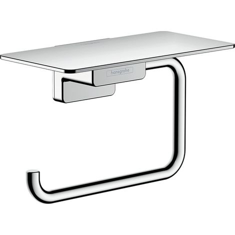 Hansgrohe – Porte-papier toilette mural métallique – Fixation cachée – Distance de perçage 26 mm – Diamètre trou 6 mm – Finition chrome