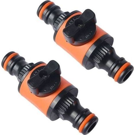 2 raccords de tuyau à dégagement rapide et accessoires, raccords d'arrêt directs pour tuyaux d'arrosage, vannes de régulation, vannes d'arrêt pour tuyaux d'arrosage (1/4)