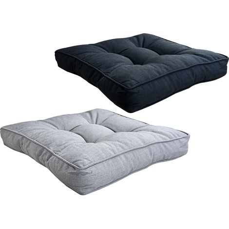 Kissen Auflage 50x50x8cm für Gartenstuhl – Hochwertige Gartensessel Auflage mit 24kg/m³ Schaumfüllung, UV-beständiger Olefin Bezug, formstabil & verschleißfest, Anthrazitgrau (1/5)