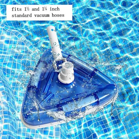 Testina aspirante per piscina, aspiratore triangolare trasparente in vinile per piscine fuori terra e interrate. (1/4)