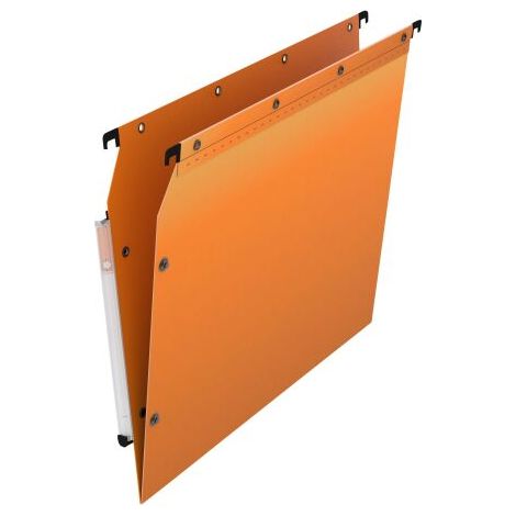 Dossier suspendu plastique pression L'Oblique AZ fond normal pour armoire - jaune - Lot de 10