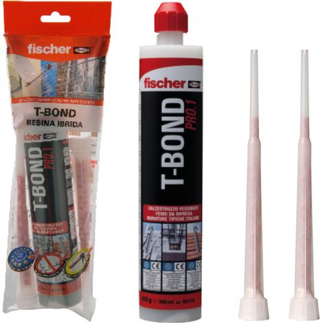 Fischer T-BOND 300 Pro. 1, Tassello Chimico in Resina Hybrid, Ancorante ad iniezione Bi-componente Ibrido per Calcestruzzo Fessurato e Muratura (1/10)
