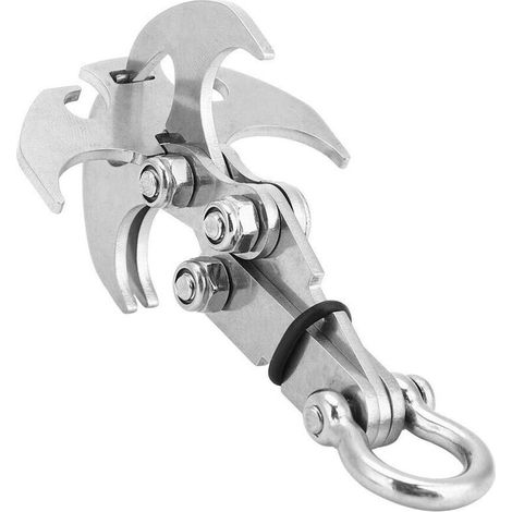 Schwerkraft-Greifhaken, Kletterhaken, Kletterhaken aus Edelstahl, multifunktionaler, faltbarer Schwerkraft-Greifhaken, Kletter-Greifwerkzeug