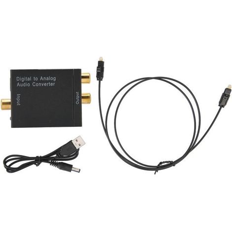HURRISE Convertisseur optique vers Rca H3622 Convertisseur audio numérique optique vers analogique Convertisseur audio de qualité (1/4)