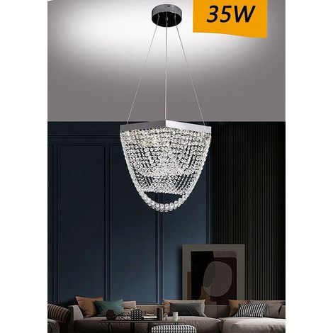 TrAdE Shop Traesio - Lampadario A Sospensione Led 35 W Design Moderno Cristalli Luce Fredda 6500k B74 - (1/3)