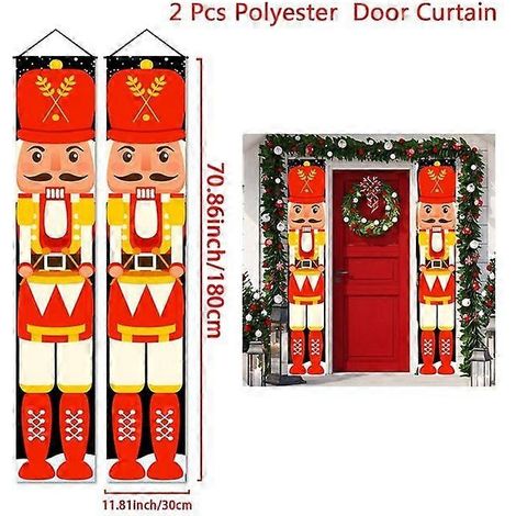 Décoration de porte de Noël - Bannière « Joyeux Noël » - Décoration murale - Ornement de Noël à suspendre - Cadeau de Bonne Année xS0321-405 (1/5)