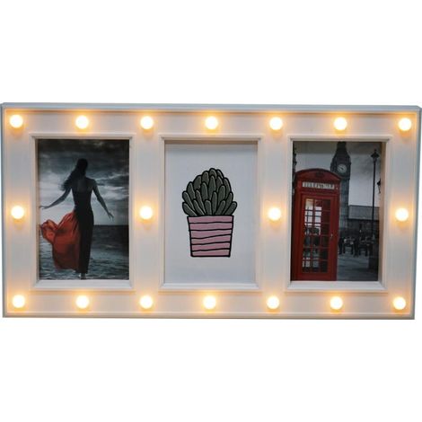 Cornice decorativa bianca con retroilluminazione a LED, 40x20 cm. (1/3)