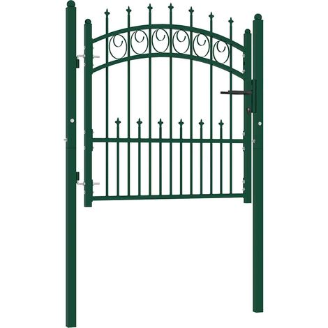 Puerta de valla con picos acero verde 100x100 cm vidaXL (1/5)