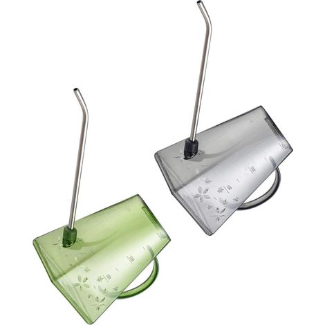 Regadera transparente de 1,4 L para plantas de interior, paquete de 2, mango ergonómico para jardinería, hogar y balcón, ligera con boquilla larga. (1/5)