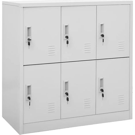 Lote de 5 armarios de taquillas modernos con cerradura 90 x 45 x 92,5 cm de acero gris claro 020055160 (1/5)