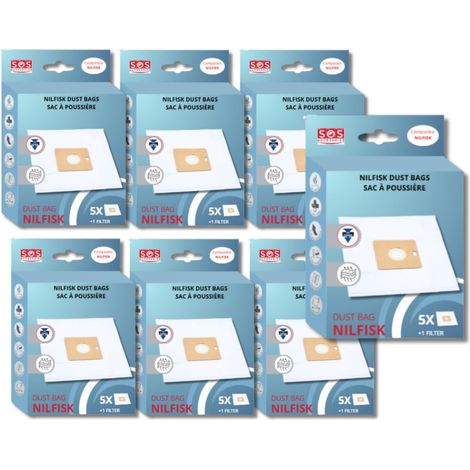 Ersatzteil - Set 7 Schachteln à 5 Taschen mit 1 Vorfilter COUPE/COMPACT/GO/FORCE - - NILFISK, FAKIR