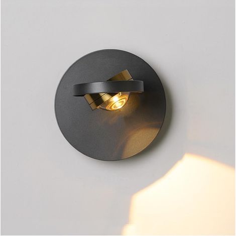 Applique murale style crème, lampe de chevet nordique, lampe de couloir, lampe murale à spectre complet, lampe murale - Noir - Couleur chaude (1/5)