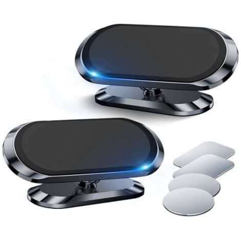 Lot de 2 Support Téléphone Voiture Magnétique Porte Téléphone Voiture 360° Rotation Aimant Telephone Voiture Support (1/4)