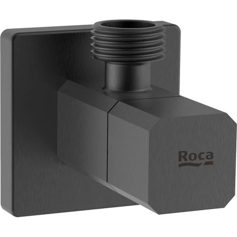 ROCA A5251707NM AQUA Square Llave de Corte 1/2" 1/2" Válvula Cerámica Negro Titanio Cepillado - ref: A5251707NM