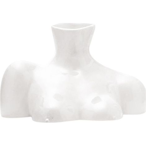 Vase décoratif en céramique représentant un buste lumineux, orné de fleurs et de fleurs, blanc. (1/5)