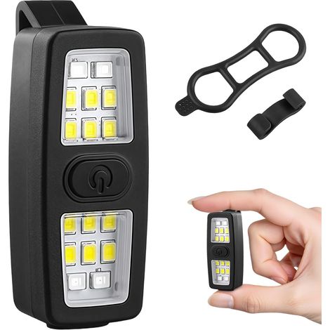 Lampe de poche à clipser 1PC, lampe de poche à bandeau, lampes de sécurité rechargeables, lampe de travail LED, lampe de poche portable mains libres pour les promenades nocturnes, les balades avec le (1/5)