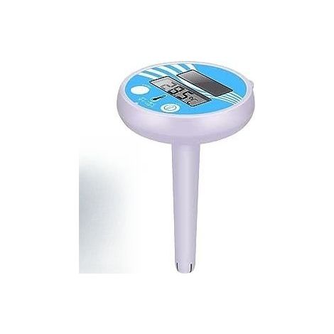 Thermomètre de piscine numérique à énergie solaire pour piscine/bassin/jacuzzi à l'énergie solaire ,Deux boutons (1/4)