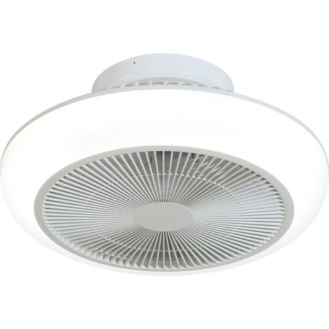 Ventilateur de plafond BOMBAY ESTILO M Lite Ø106cm couleur bois clair – Pales rétractables transparentes, LED 29 W dimmable, moteur DC (1/3)