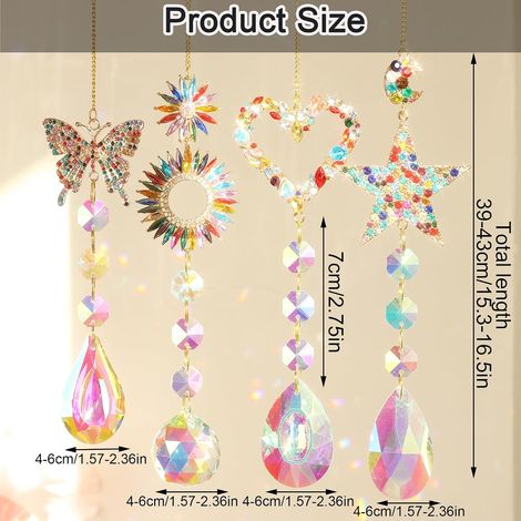 Sphère en cristal JeiibrZui Attrape-arc-en-ciel - 75 mm - 1 pièce - Ornement de réfraction de la lumière - Verre K9 transparent pour fenêtre, jardin (1/5)