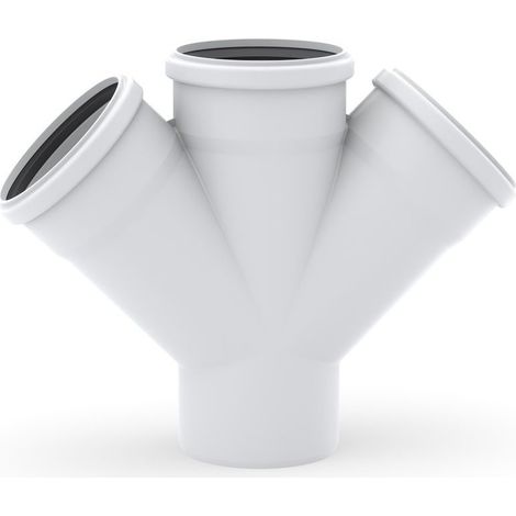 REHAU RAUPIANO PLUS Dérivation double DN 110/110/110, 45 degrés, 11229641001