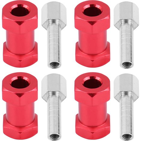 4-teiliger 12-mm-Metalladapter für RC-Felgen D90 AX10 CC01 SCX10 F350, 20-mm-Sechskantfelge (rot) (1/5)