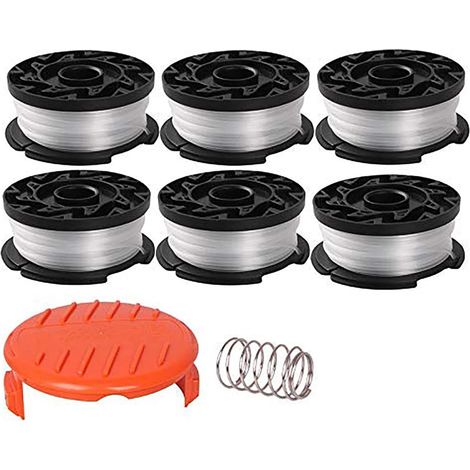 Filiyano-Fil de coupe-bordures, recharge de 9,1 m (0,065"), compatible avec les modèles Black & Decker GH600 et GH900, bobine avec capuchon (1/5)
