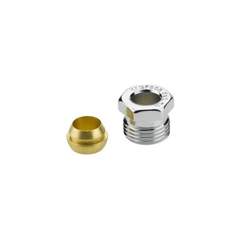 Raccord chromé à compression mâle 1/2" (15/21) - cuivre Ø12