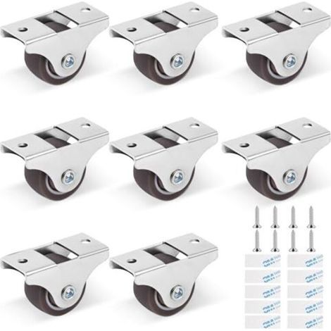 8 ruedas giratorias para muebles con tornillos, ruedas para muebles, ruedas de goma de 25 mm para muebles, ruedas para suelos que no dejan s para carros, electrodomésticos y equipos (1/4)