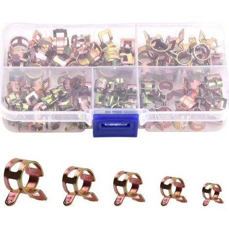 75 PièCes Collier de Serrage, Collier de Serrage MéTallique, Colliers de Serrage, Collier Durite Essence, Colliers de Serrage RéGlables, - - 6mm/7mm/8mm/9mm/10 mm (1/4)