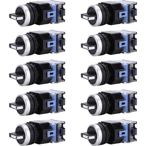 Sélecteur rotatif 3 positions auto-verrouillable 22mm BEM38-20X/31 - Lot de 10 interrupteurs (1/5)