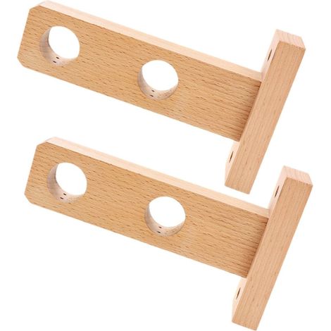 2pièces Supports Bois pour Tringle à Rideaux Fixations Robustesse Supports De Rideaux Bois Simple Et Élégant pour Décoration Intérieure (1/5)