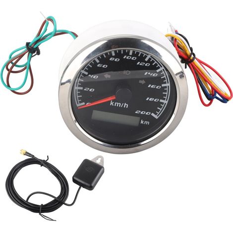 Compteur GPS Vitesse pour Voitures Motos Bateaux - Affichage LCD Odomètre, Antibuée, Multifonction - Étanche IP67 (9-32V) (1/5)