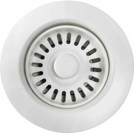 Bonde évier en polymère blanc Filtre à panier amovible Compatible éviers en granit, cuivre, acier inoxydable Ø 4,5 cm (1/5)