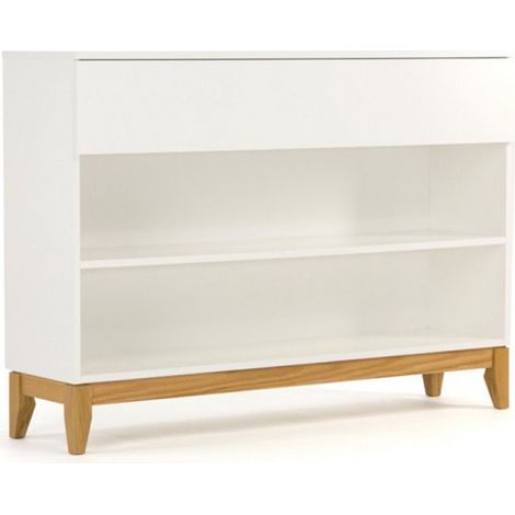Console 2 Niches & 1 Tiroir "Blanco" 120cm Blanc (1/5)