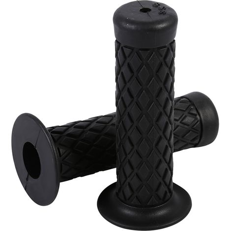 Poignées universelles vintage en caoutchouc souple 22mm 7/8" noir pour guidon moto tout-terrain (1/5)