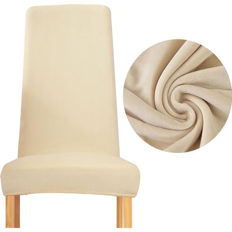 RIVESTIMENTO per sedia schienale STRETTO VELLUTO peluche SPESSO BEIGE/CREMA (1/5)