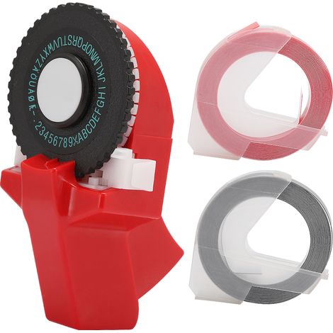 Mini imprimante manuelle C101, machine à écrire à gaufrer les étiquettes, ruban adhésif décoratif pour carnets et papiers rouges (1/5)