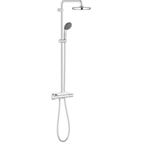 Colonne de douche avec thermostat pour montage mural, Douche de tête ronde 210 mm, Chrome, 26814001 (1/5)