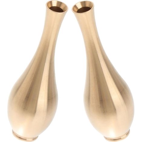 2pcs Vase Miniature en Cuivre Délicat pour Décoration Maison Design Simple et Élégant pour Chambre et Bureau (1/5)